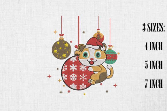 Cute Cat on Christmas Ball