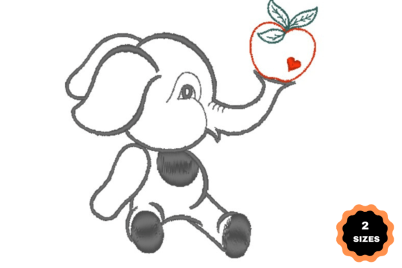Cute Elephant with Apple
