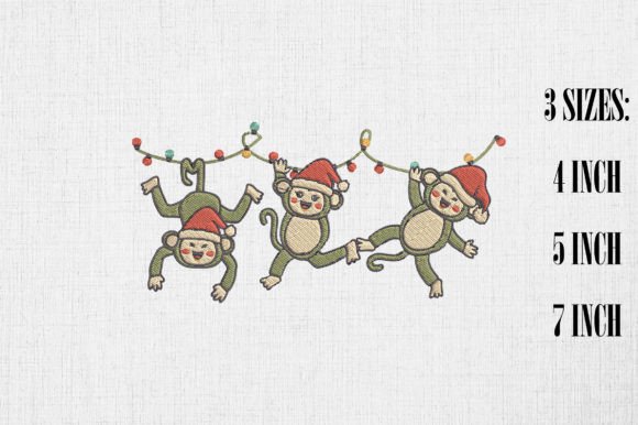 Cute Monkeys Happy Christmas