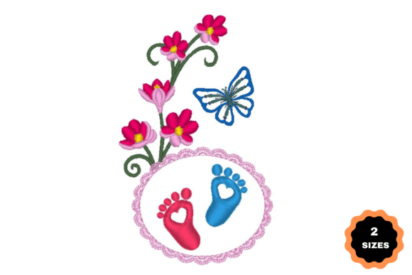 Foot Print with Flowers