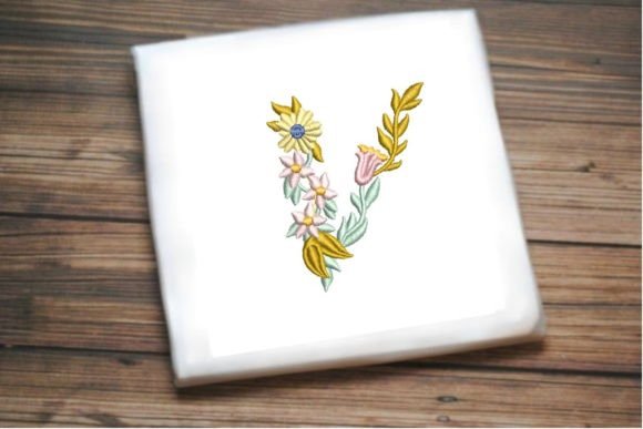 Letter V in Beautiful Flower
